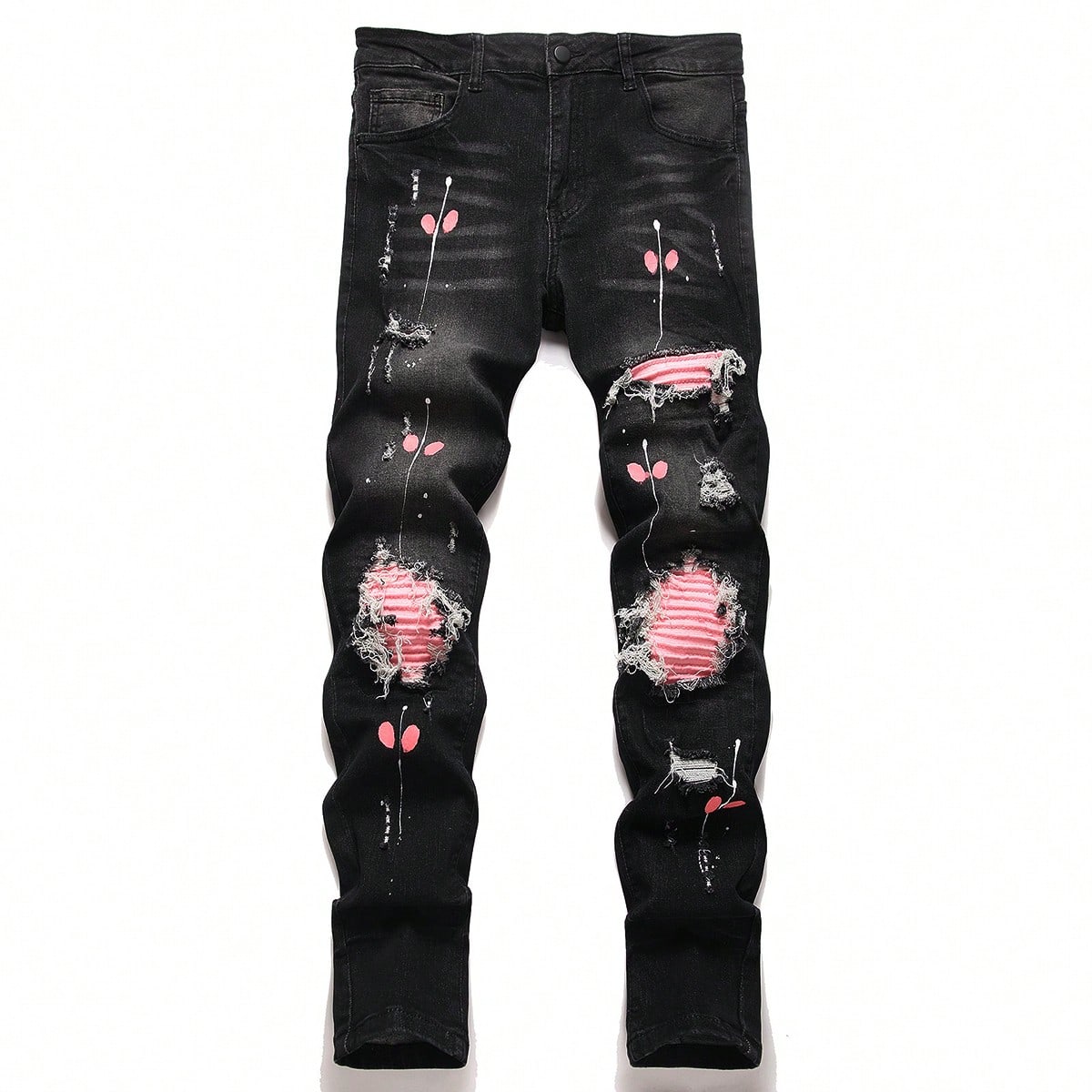 Distressed Jean Rip - High Stretch Men's Ripped Denim Jeans