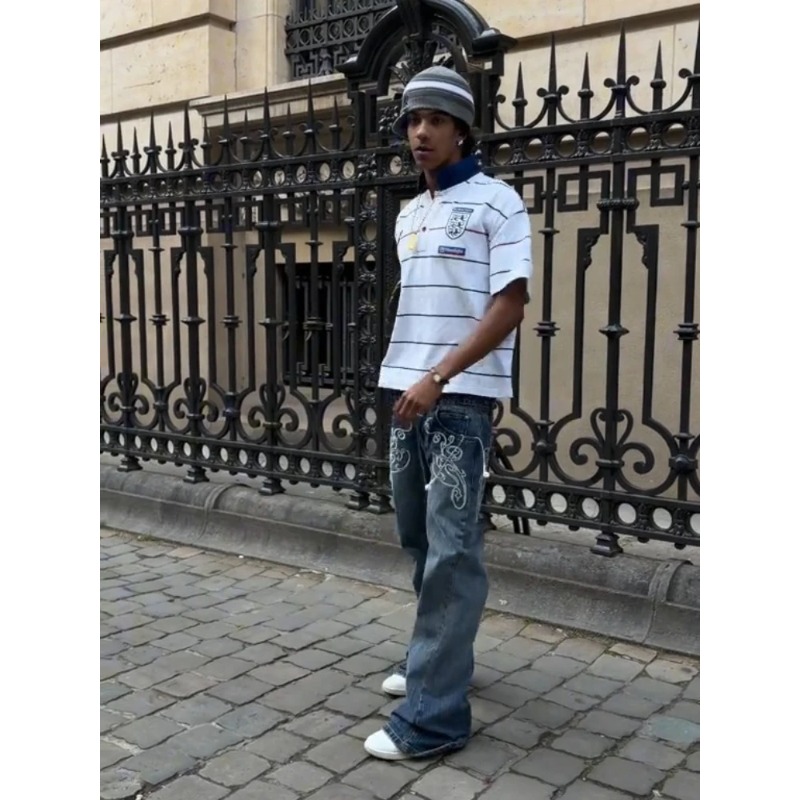 Retro Y2K 2 Pcs Set Street Sty - Street Fashion Jersey ulasan dan harga