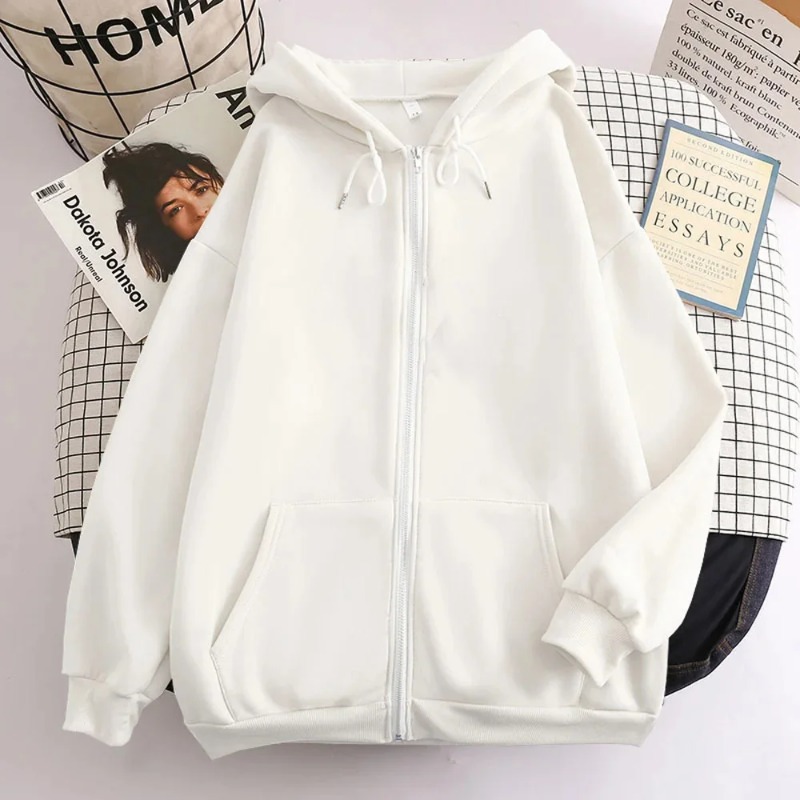 High Street Hoodie Men Solid C - Street Fashion Zip Up Hoodie ulasan dan harga