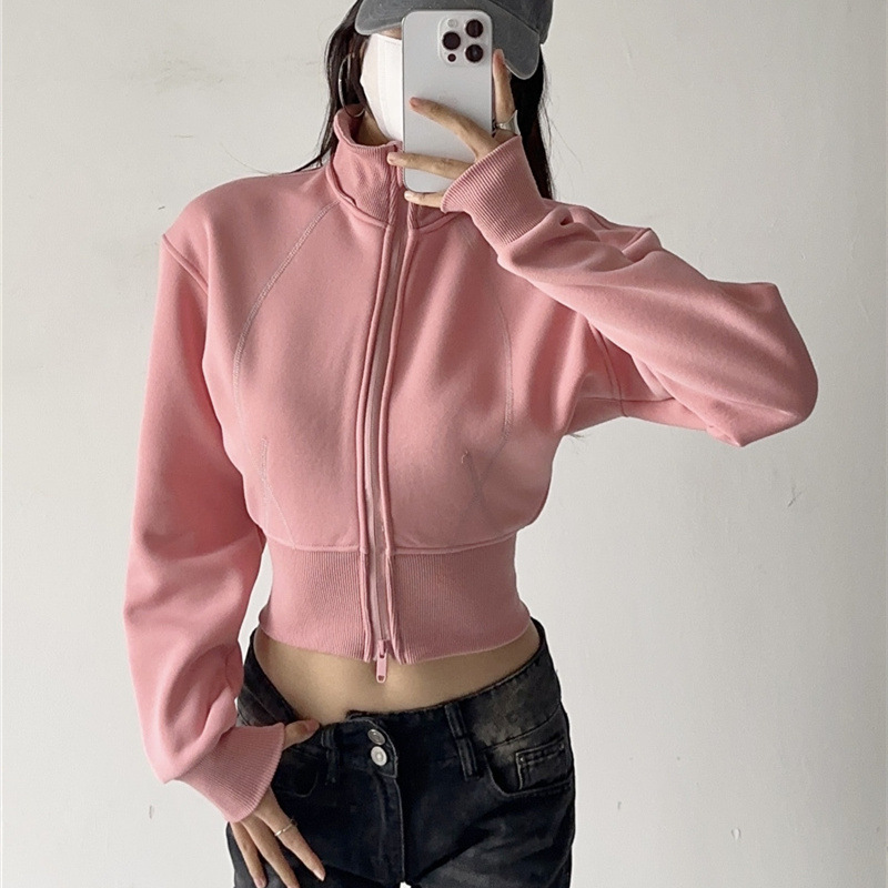 Women Crop Hoodie Sweatshirts  - Street Fashion Zip Up Hoodie ulasan dan harga