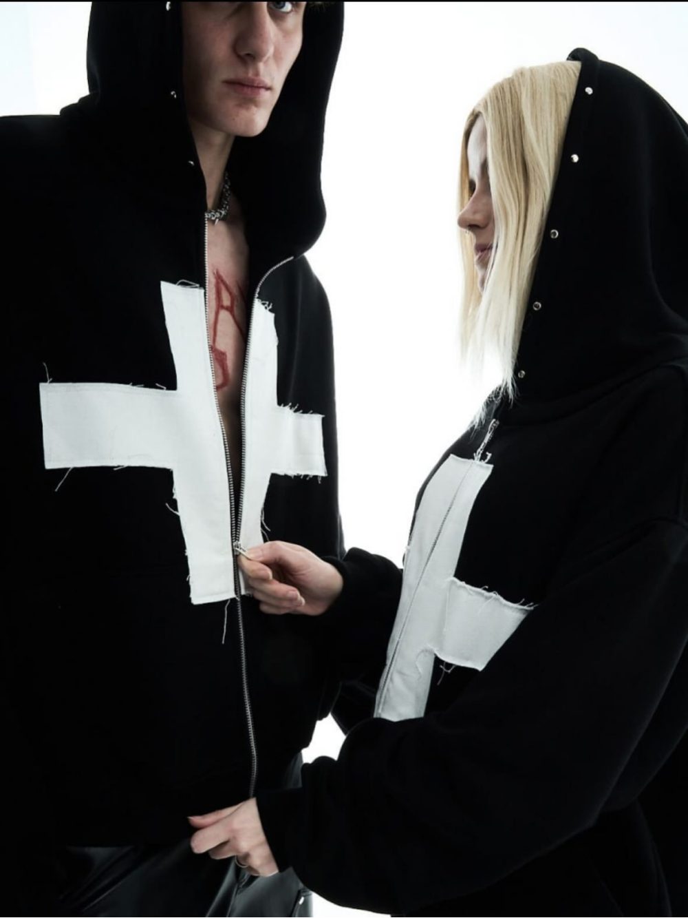 2026 New Y2K Dark Cross Hooded - Street Fashion Zip Up Hoodie ulasan dan harga