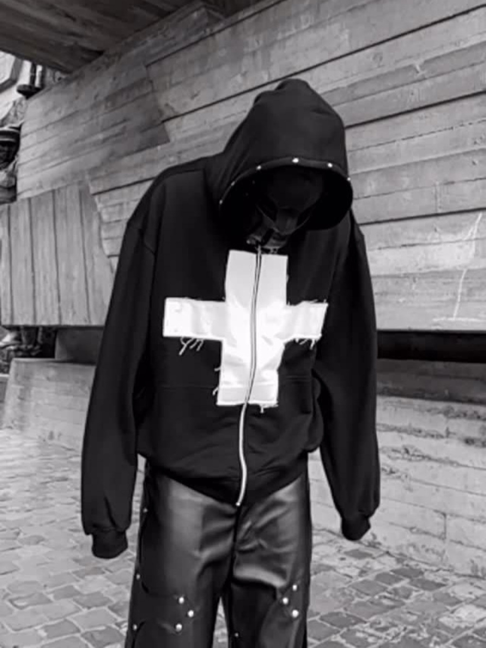 2026 New Y2K Dark Cross Hooded - Street Fashion Zip Up Hoodie ulasan dan harga