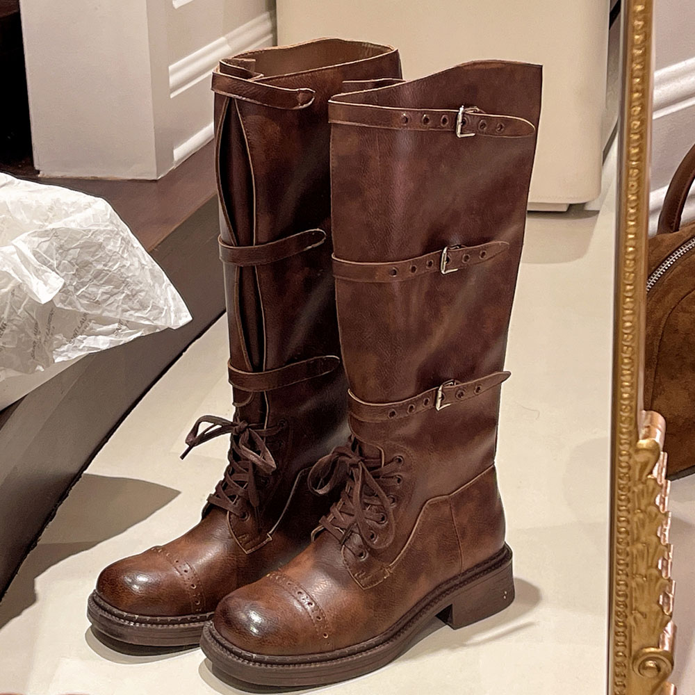 Women's Knee High Boots Vintag - Street Fashion Vintage ulasan dan harga