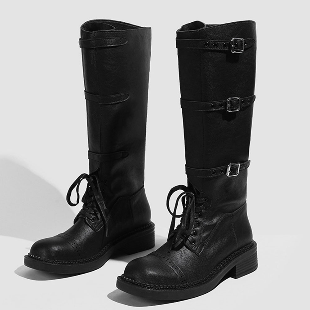 Women's Knee High Boots Vintag - Street Fashion Vintage ulasan dan harga