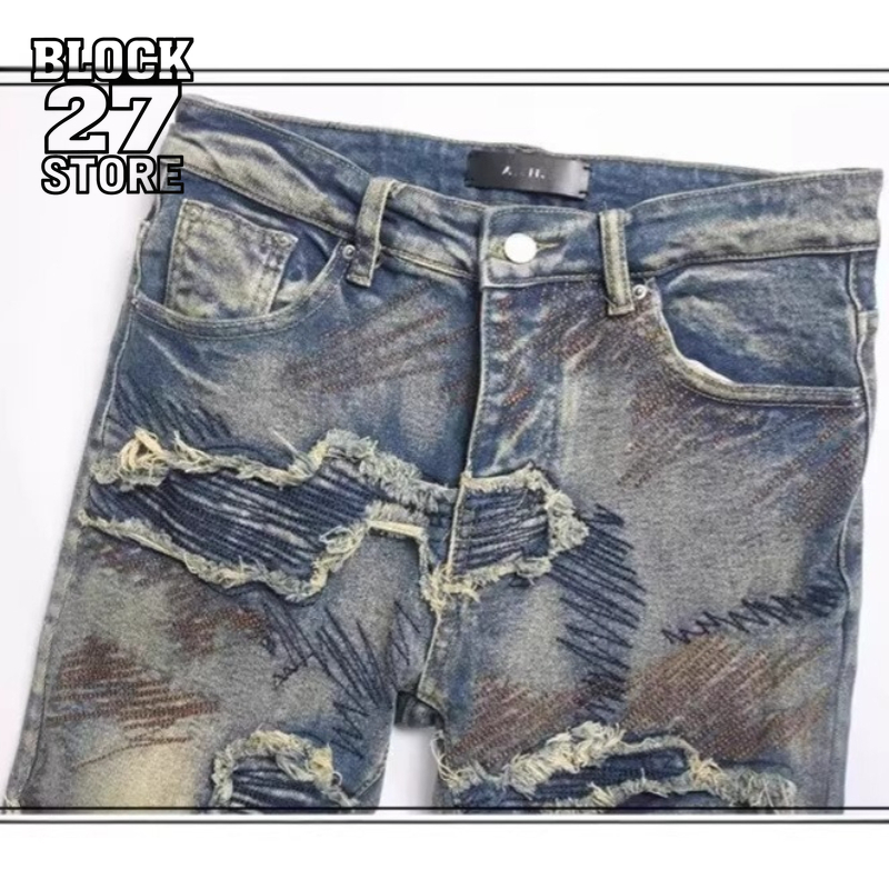 New Hip Hop Vintage Distressed - Distressed Jean Rip ulasan dan harga