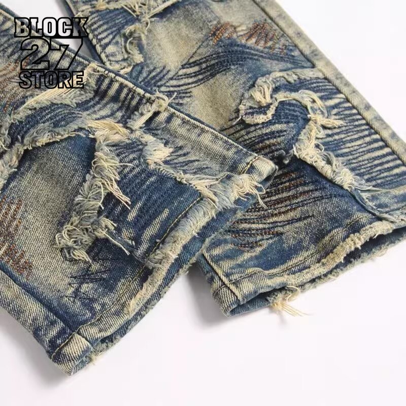 New Hip Hop Vintage Distressed - Distressed Jean Rip ulasan dan harga