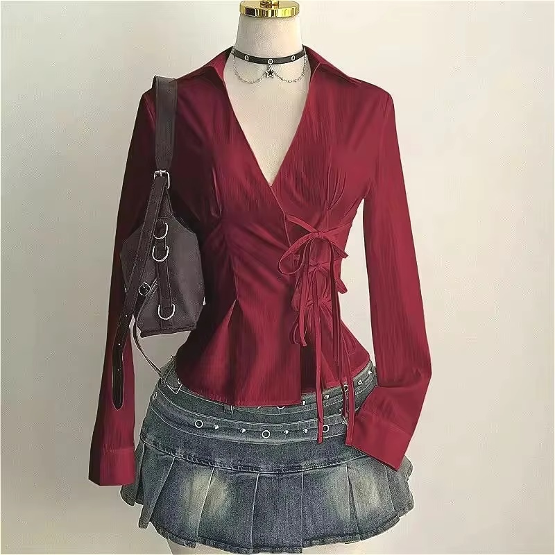 Fashion Long-sleeved Blouses S - Street Fashion Necklace ulasan dan harga