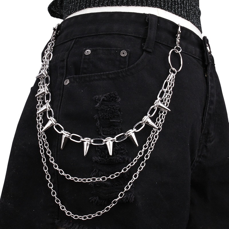 Hip Hop Punk Rock Metal Pants  - Street Fashion Necklace ulasan dan harga