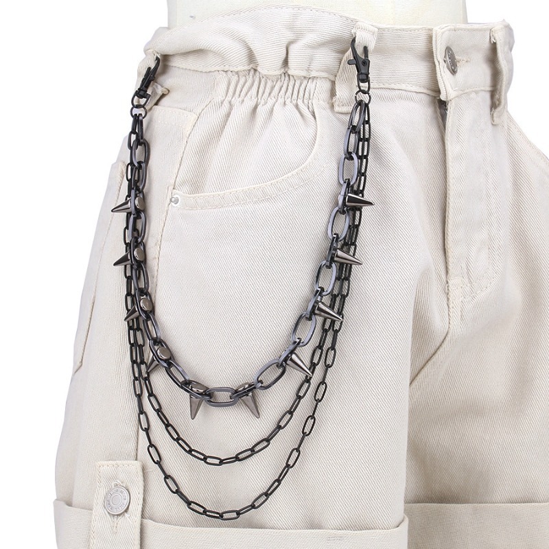 Hip Hop Punk Rock Metal Pants  - Street Fashion Necklace ulasan dan harga
