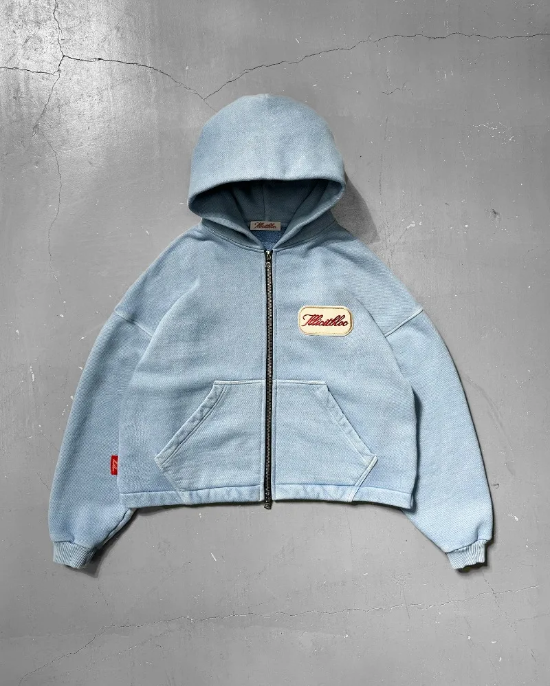 Y2K Fashion New Letter Embroid - Street Fashion Zip Up Hoodie ulasan dan harga