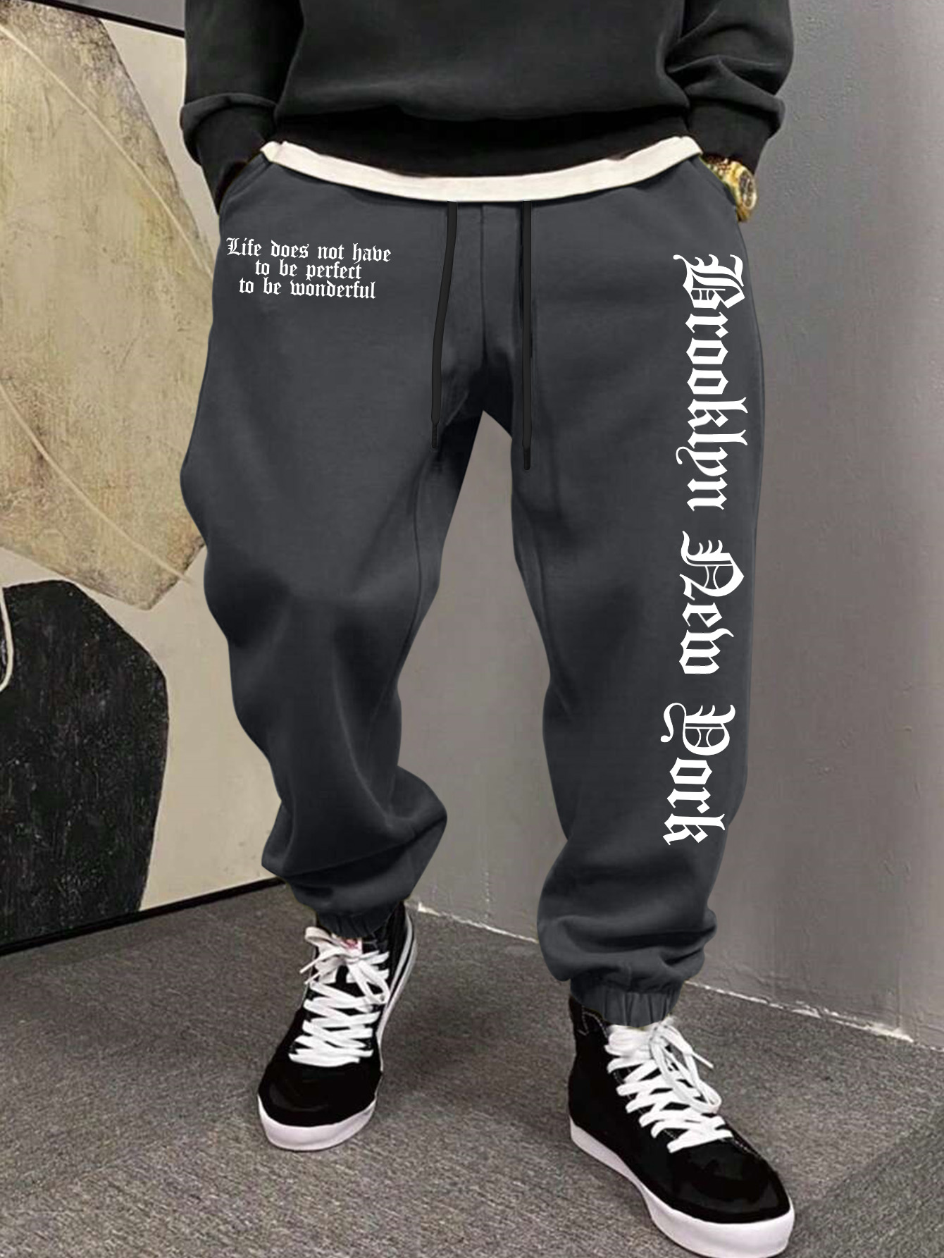 Men's Aesthetic NYC Life Sloga - Street Fashion Nyc ulasan dan harga